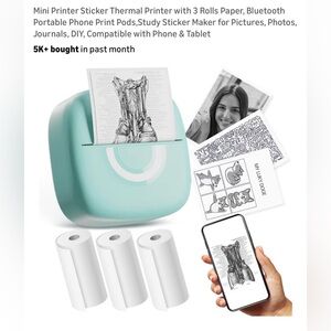 Portable Bluetooth Thermal Printer - Mint Green